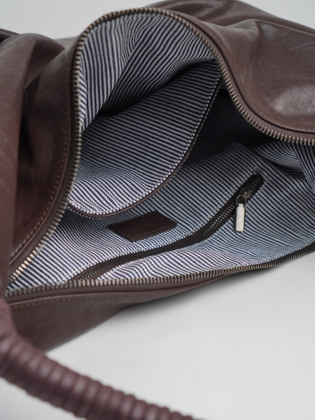 439-72 10-081 Сумка хобо женская натуральная кожа Ludor темно-коричневый