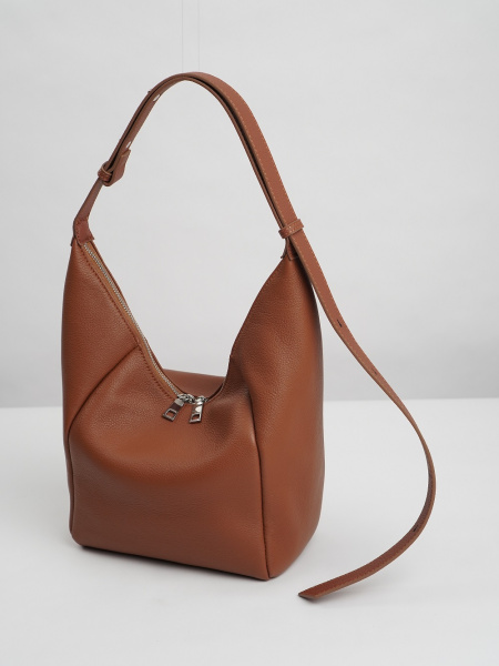 455-85 7728 Сумка хобо женская натуральная кожа Ludor коричневый