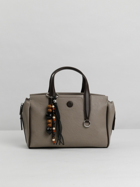 456-20 550286 Сумка тоут женская экокожа Ludor темно-бежевый