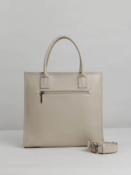 456-12 550273 Сумка тоут женская экокожа Ludor светло-бежевый