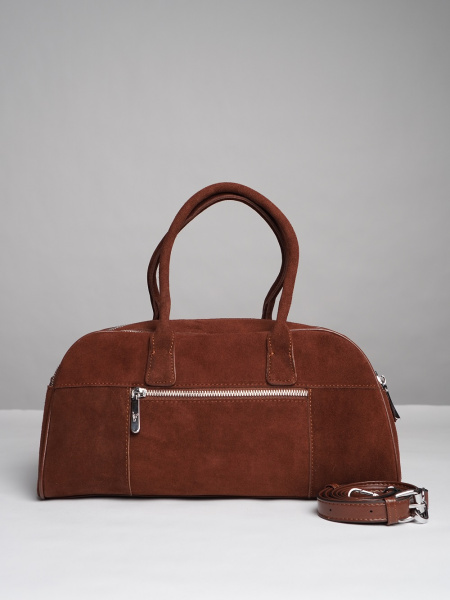 452-41 91177-S Сумка доум женская натуральная замша Safenta коричневый