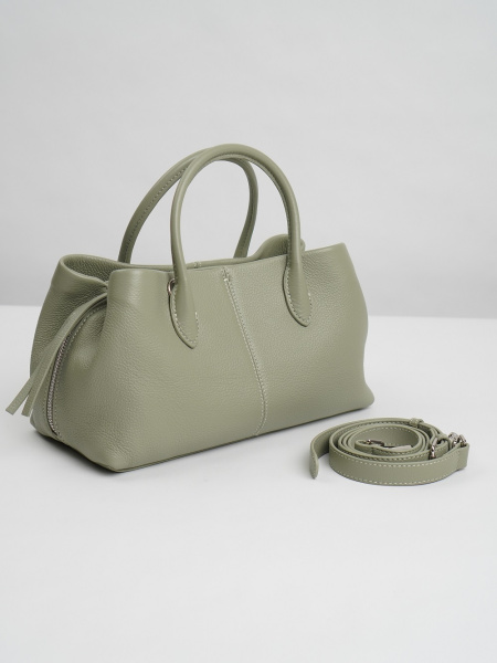 455-61 3669 Сумка тоут женская натуральная кожа Ludor светло-зеленый