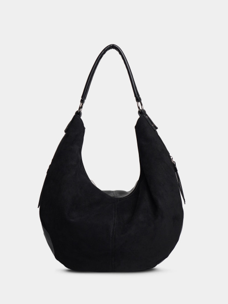451-41 550237 Сумка хобо женская эко замша Ludor черный