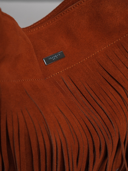 452-49 91163 Сумка хобо женская натуральная замша Safenta коричневый