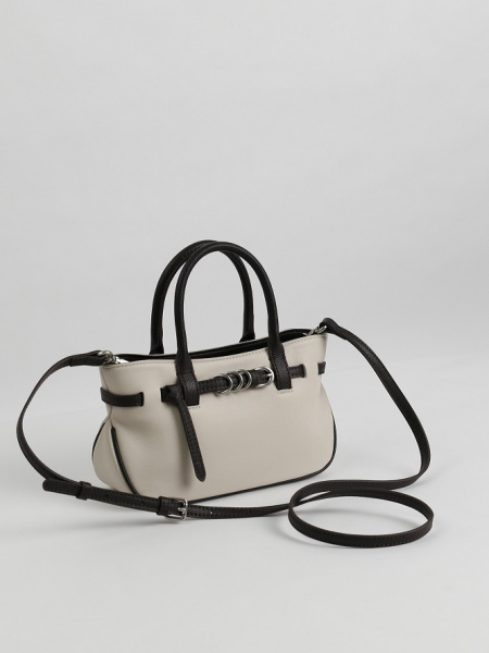 457-51 8845 Сумка тоут женская натуральная кожа Ludor бежевый-коричневый