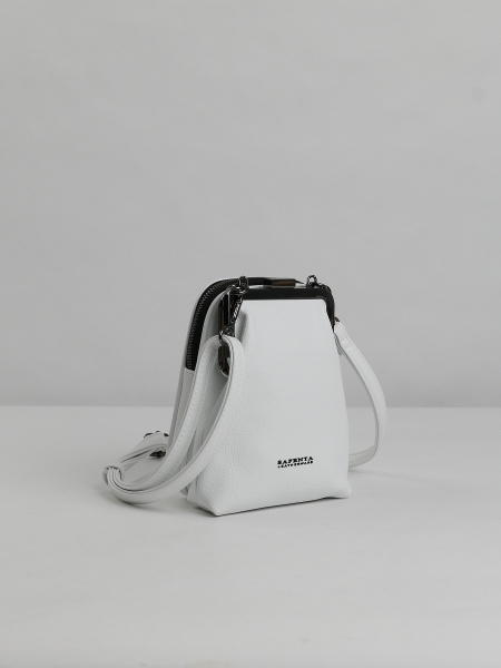 456-99 29133-9 Сумка фрейм женская экокожа Safenta белый