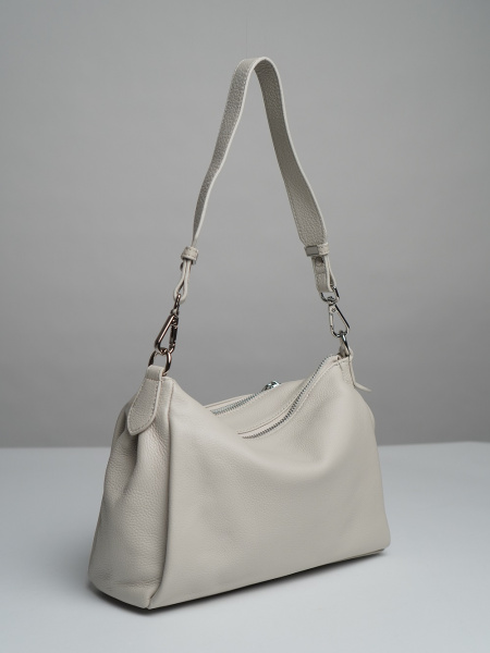 450-72 8519 Сумка хобо женская натуральная кожа Ludor молочный