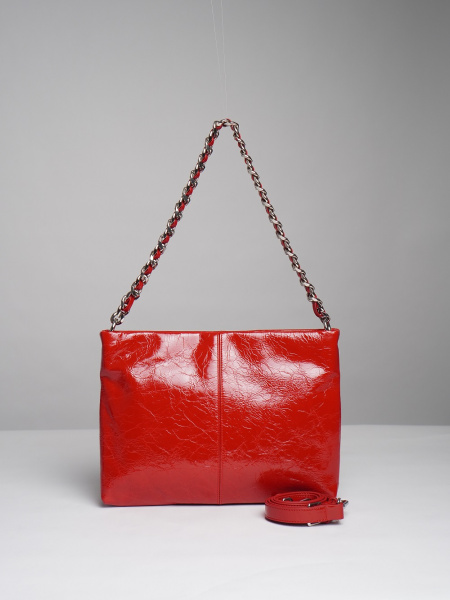 фото 451-24 187 Сумка кросс-боди женская натуральная кожа Ludor красный