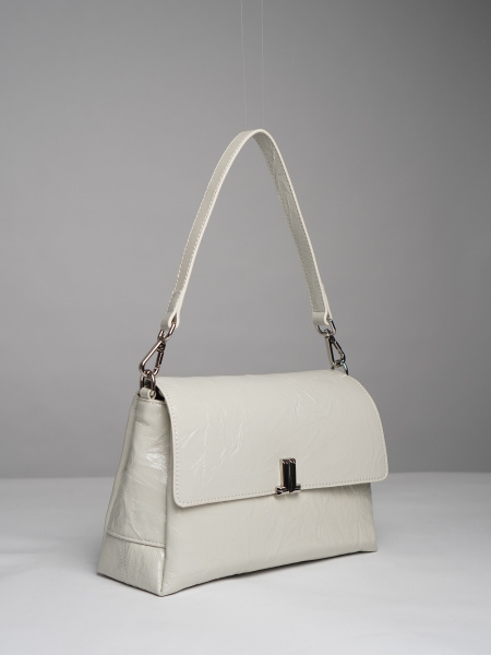 452-09 83360масло Сумка стракчэд женская натуральная кожа Ludor светло-серый