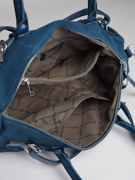 452-57 98420 Сумка доум женская натуральная замша Safenta бирюза