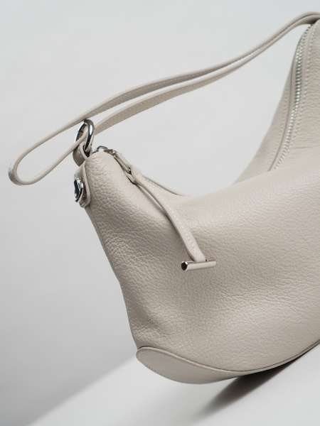 454-11 7771 Сумка хобо женская натуральная кожа Ludor бежевый