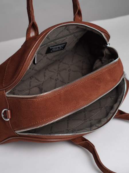 452-41 91177-S Сумка доум женская натуральная замша Safenta коричневый