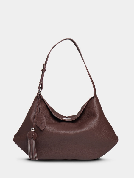 453-29 ХА2076 Сумка хобо женская натуральная кожа Ludor темно-коричневый 453-29 ХА2076 Сумка хобо женская натуральная кожа Ludor темно-коричневый
