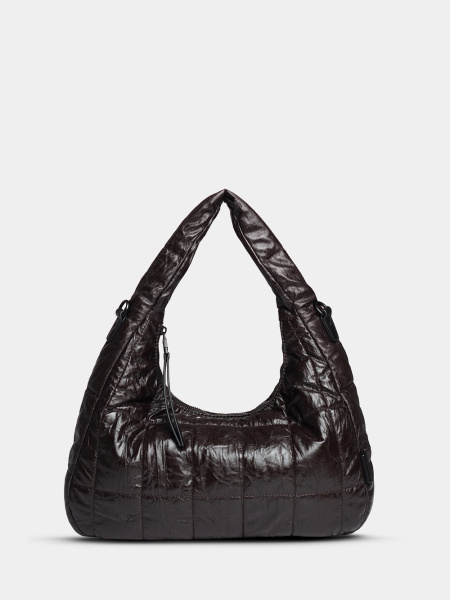 451-19 593461 Сумка хобо женская экокожа Safenta темно-коричневый