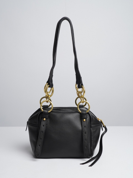 фото 449-66 8176 Сумка куб женская натуральная кожа Ludor черный