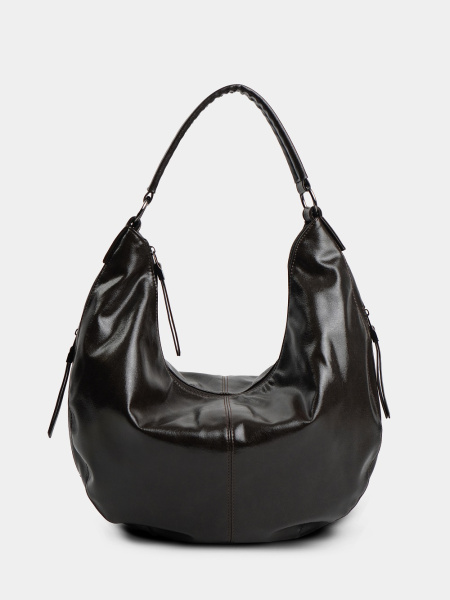 455-38 550237 Сумка хобо женская экокожа Ludor темно-серый