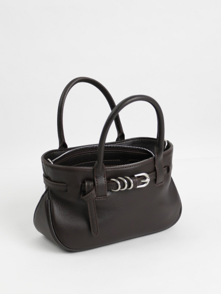 457-50 8845 Сумка тоут женская натуральная кожа Ludor темно-коричневый