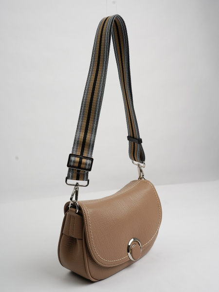 фото 456-35 ремень текст Ремень для сумки Ludor серо-бежевый