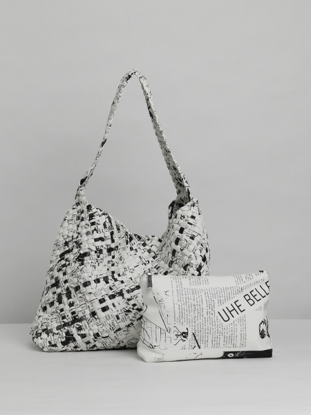 457-03 58506 Сумка хобо женская экокожа Safenta белый