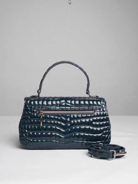 440-95 1901 Сумка стракчэд женская натуральная кожа Ludor темно-синий