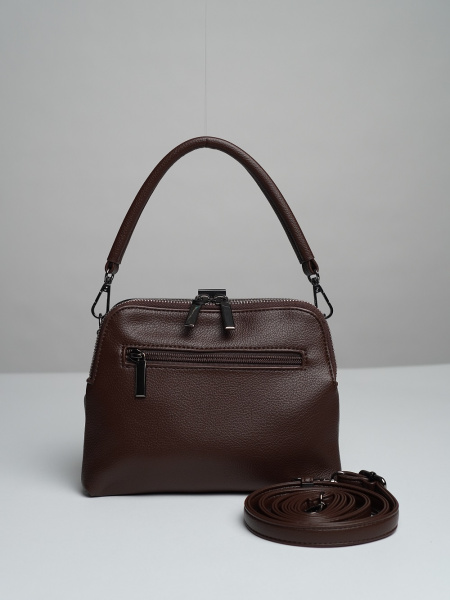 455-47 550227 Сумка фрейм женская экокожа Ludor темно-коричневый