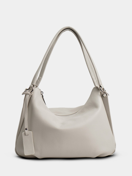 454-02 2019 Сумка хобо женская натуральная кожа Ludor бежевый