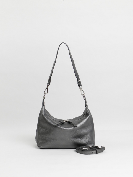 456-50 8517 Сумка хобо женская натуральная кожа Ludor серый