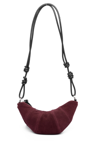 фото 437-46 10-055 Сумка кросс-боди женская натуральная замша Ludor бордовый