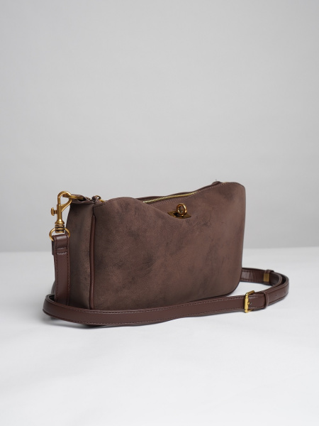 фото 451-47 550235 Сумка кросс-боди женская эко нубук Ludor коричневый