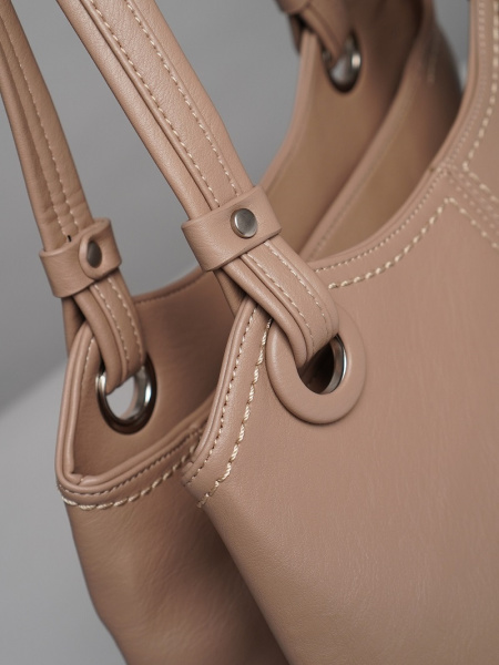 451-67 550230 Сумка доум женская экокожа Ludor кремовый