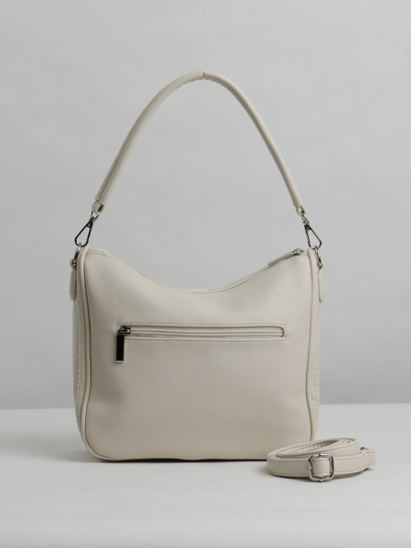 455-87 550177 Сумка хобо женская экокожа Ludor светло-бежевый