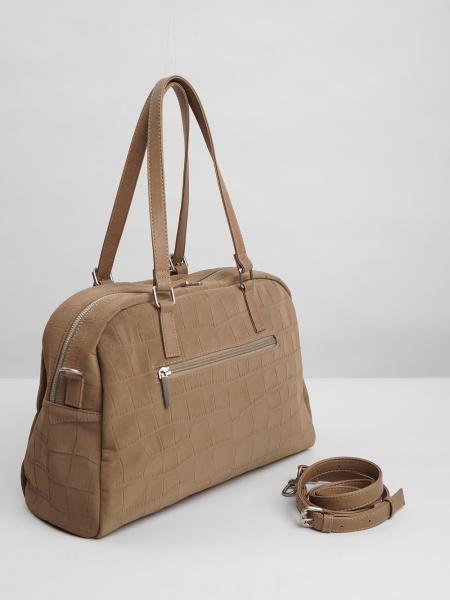 455-25 550229 Сумка доум женская эко нубук Ludor темно-бежевый