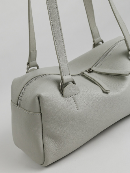 456-67 3713 Сумка доум женская натуральная кожа Ludor светло-серый