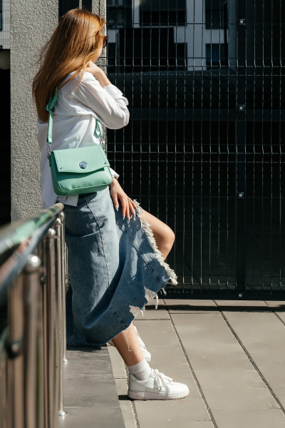 фото 424-97 Y1651-1K Сумка кросс-боди женская экокожа Ludor зеленый