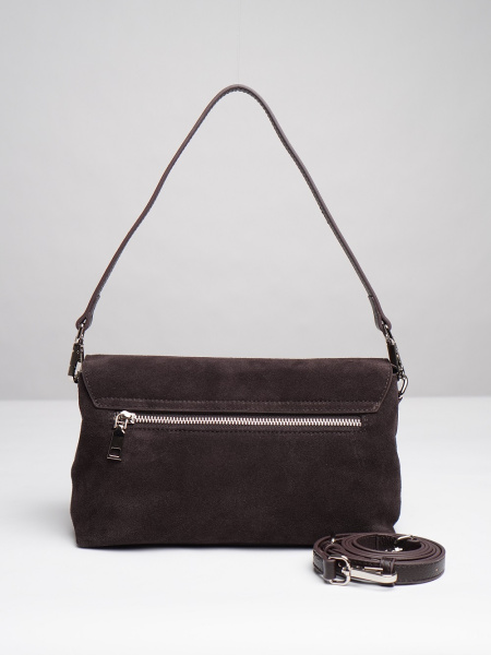 фото 453-34 6016-2 Сумка кросс-боди женская натуральная замша Ludor темно-коричневый