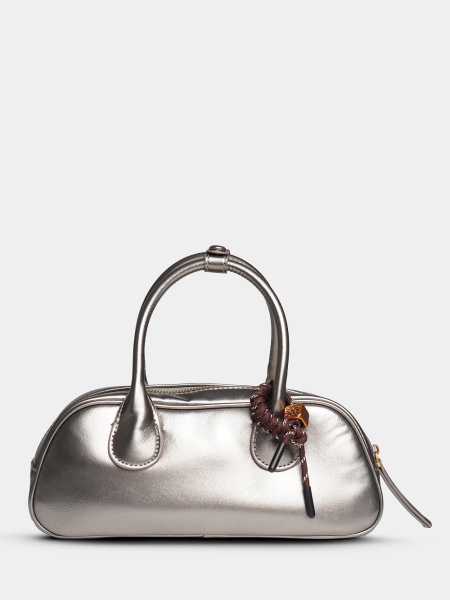 440-91 68001 Сумка доум женская экокожа Ludor темно-серебристый