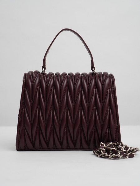 422-23 1b012308085 Сумка стракчэд женская экокожа Chrisbella бордовый