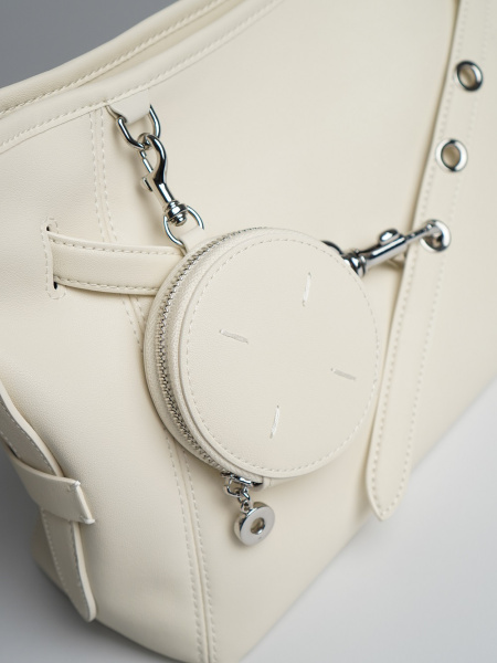 447-14 68898 Сумка хобо женская натуральная кожа Ludor молочный