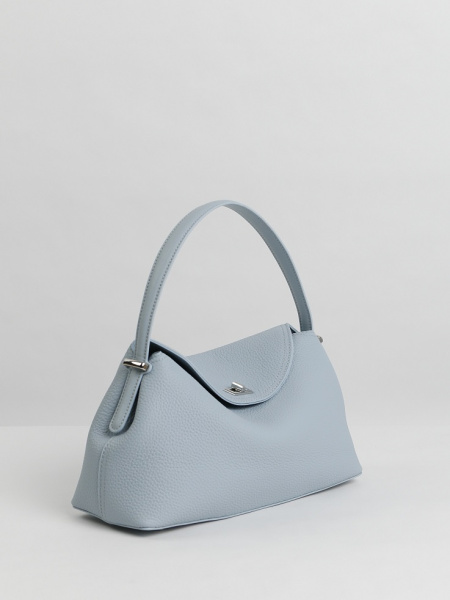 456-90 329 Сумка тоут женская натуральная кожа Ludor голубой