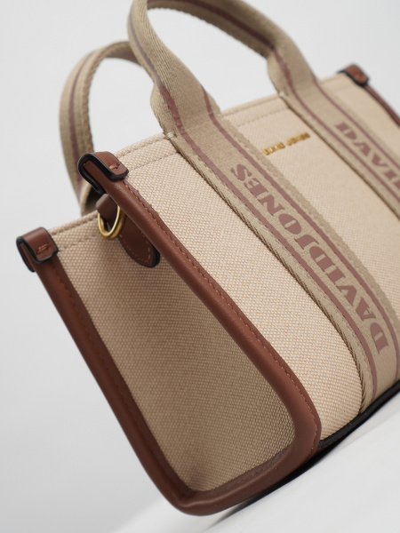 фото 445-49 СМ7459 Сумка кросс-боди женская текстиль David Jones молочно-коричневый