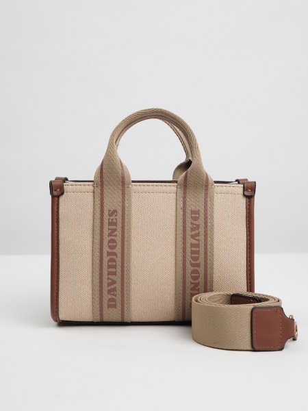 фото 445-49 СМ7459 Сумка кросс-боди женская текстиль David Jones молочно-коричневый