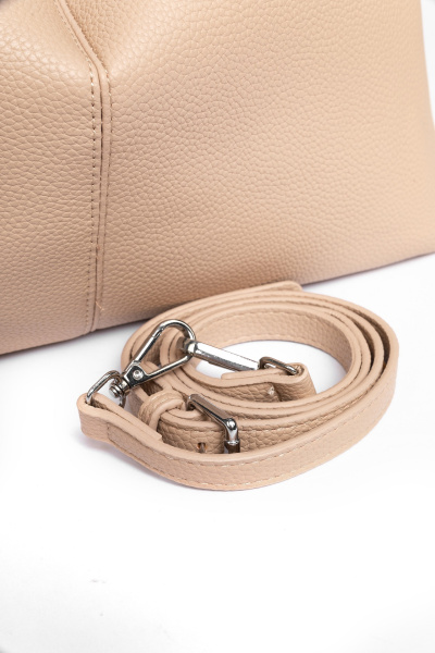 437-34 1139 Сумка хобо женская экокожа Ludor бежевый