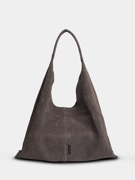 452-46 91175 Сумка хобо женская натуральная замша Safenta серый