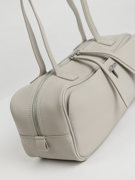 456-69 3679 Сумка доум женская натуральная кожа Ludor светло-серый