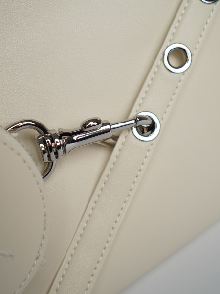 447-14 68898 Сумка хобо женская натуральная кожа Ludor молочный