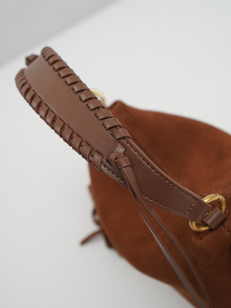 453-97 BD9517 Сумка хобо женская натуральная замша Ludor кирпичный