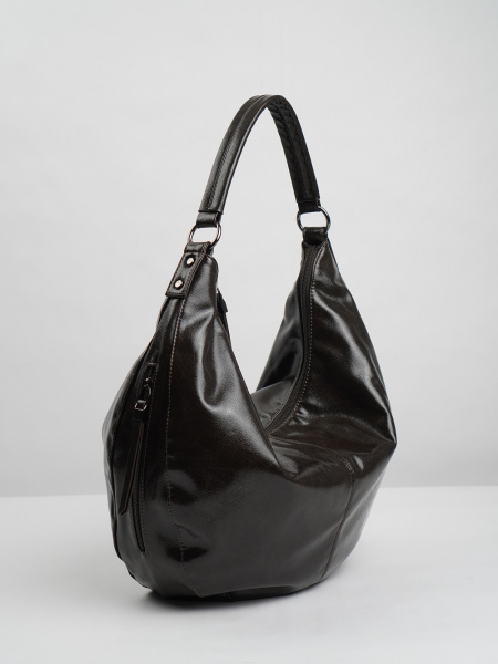 455-38 550237 Сумка хобо женская экокожа Ludor темно-серый