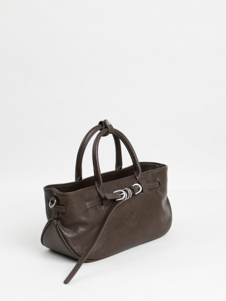 456-72 325 Сумка тоут женская натуральная кожа Ludor темно-коричневый