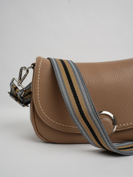 фото 456-35 ремень текст Ремень для сумки Ludor серо-бежевый