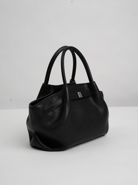 454-85 HR7280 Сумка тоут женская натуральная кожа Ludor черный